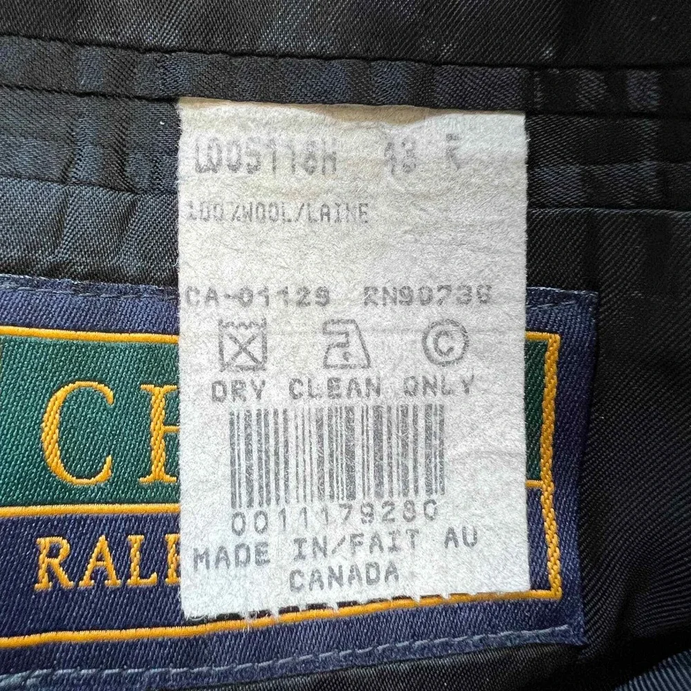 Vintage Chaps Ralph Lauren Men's 43R Two Button Single‎ Vent Plaid Blazer Jacket